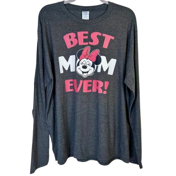 Disney Theme Best Mom Ever Minnie Mouse Long Sleeve Tee Women's Size XL - Picture 2 of 7